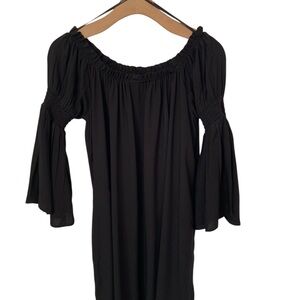 Forever 21 Black Mini Dress Bell Sleeves Sz Med